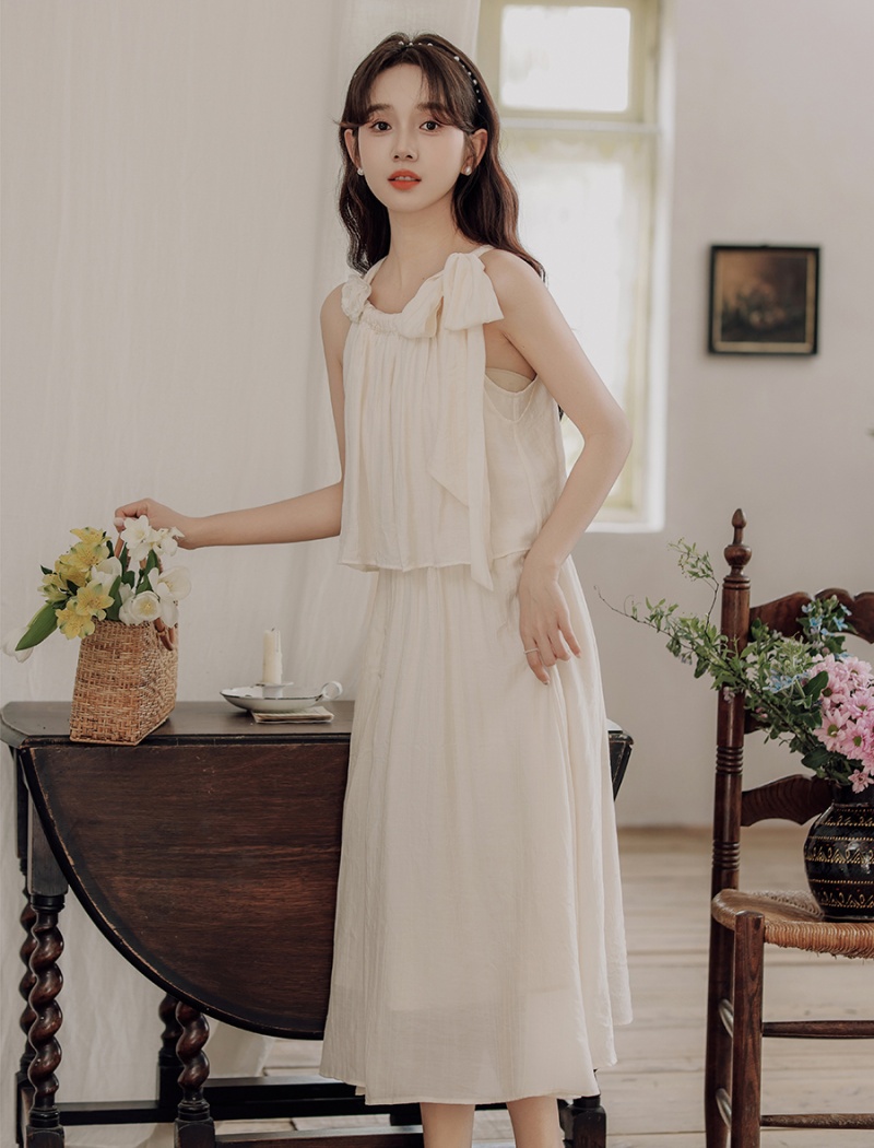 Tender strap dress France style dress for women