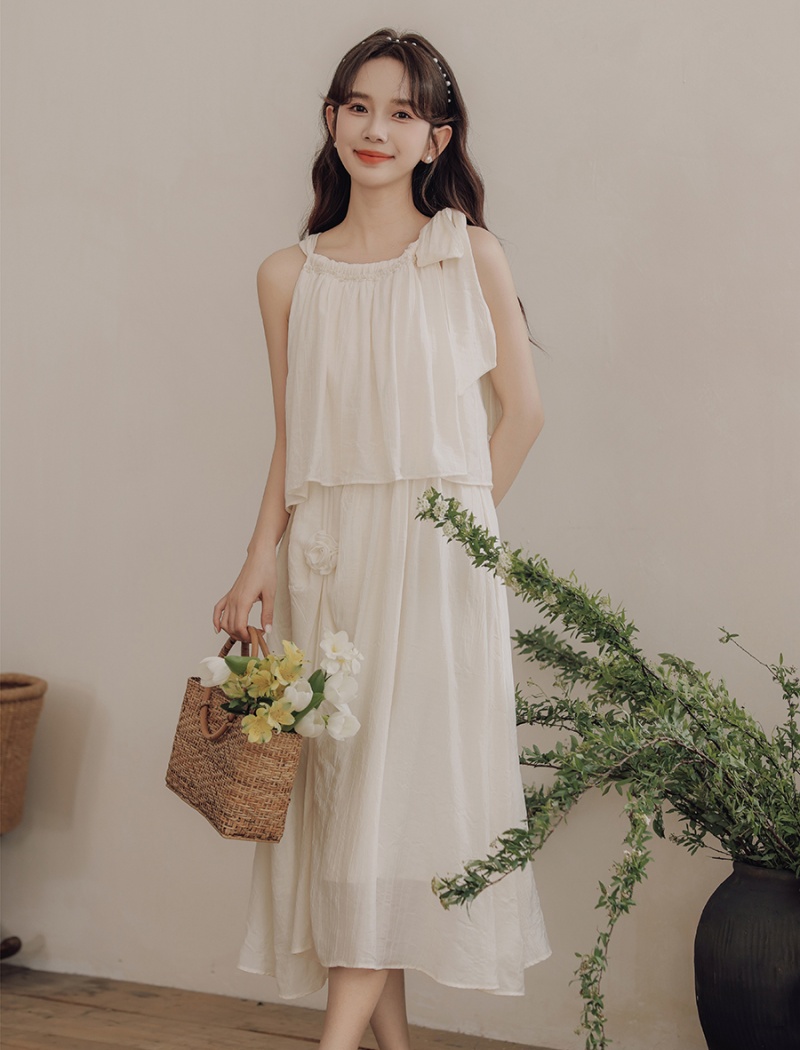 Tender strap dress France style dress for women