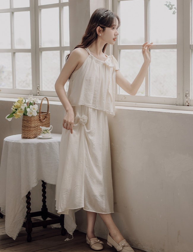 Tender strap dress France style dress for women