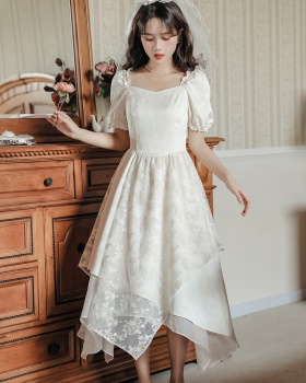 Slim A-line long dress splice summer dress for women