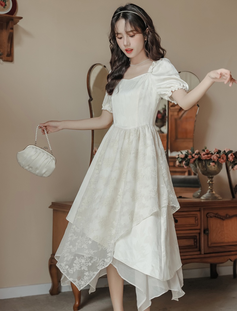 Slim A-line long dress splice summer dress for women