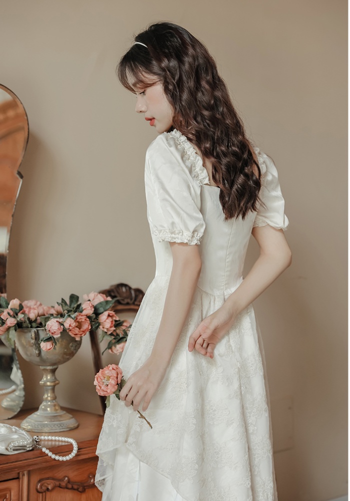 Slim A-line long dress splice summer dress for women