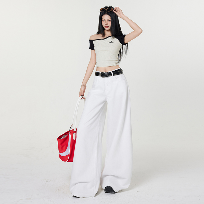 Straight pants summer loose drape jeans for women