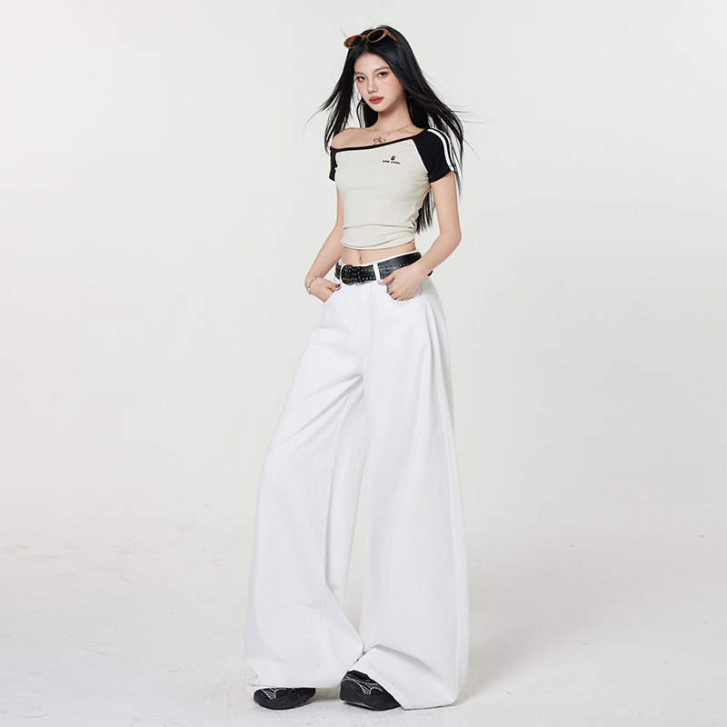 Straight pants summer loose drape jeans for women