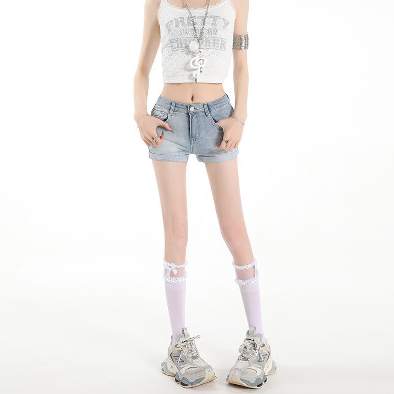 American style all-match short jeans spicegirl tight shorts