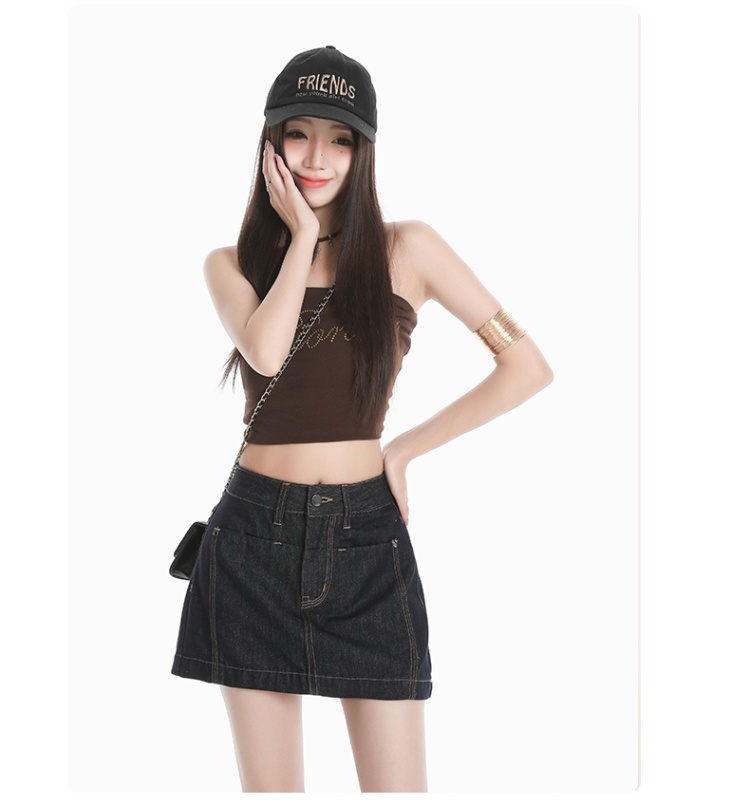 A-line safety pants spicegirl beige short skirt