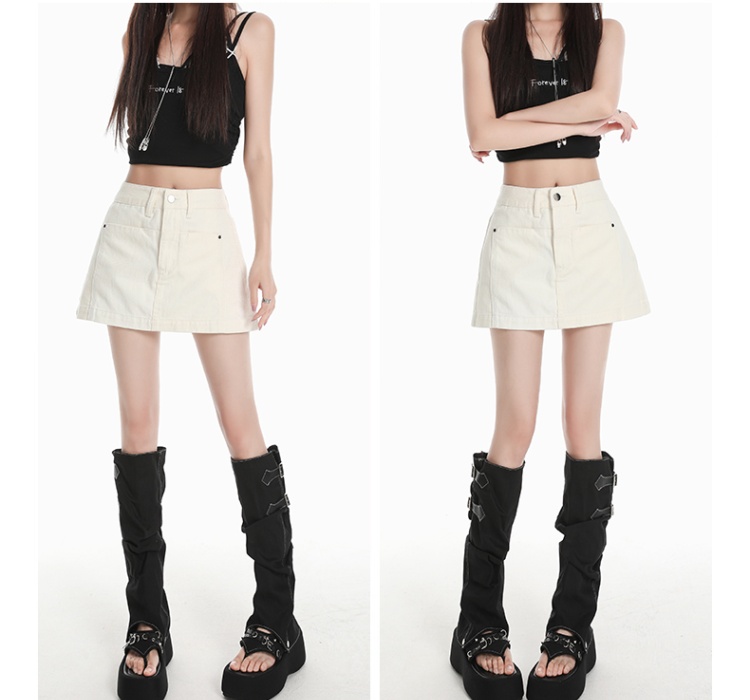 A-line safety pants spicegirl beige short skirt