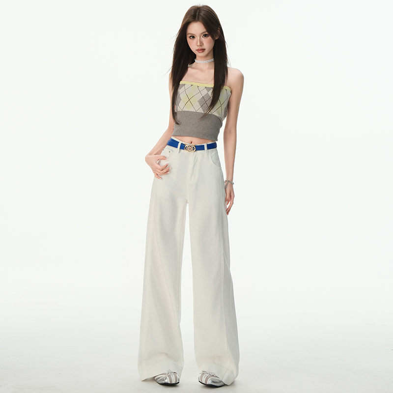 Mopping drape breathable jeans