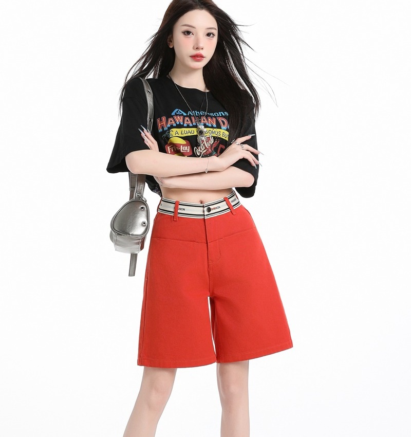 Summer jeans small straight pants shorts for women