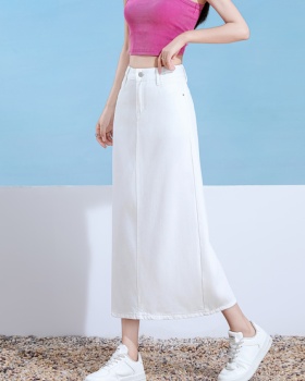 Breathable slim split long skirt all-match denim skirt for women