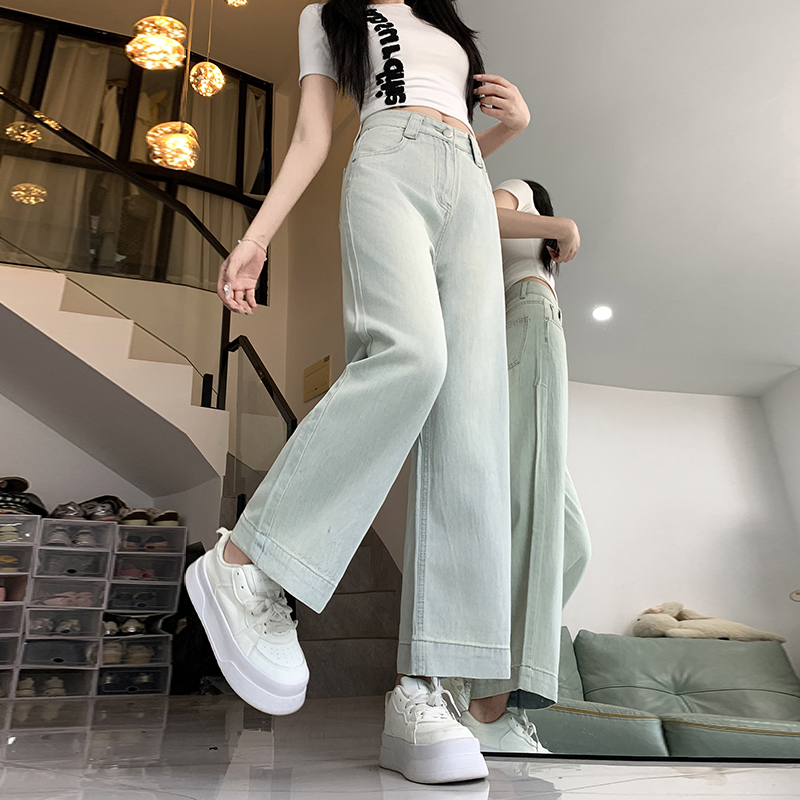 Loose drape wide leg spicegirl smooth jeans