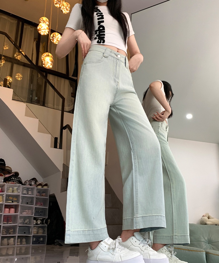 Loose drape wide leg spicegirl smooth jeans
