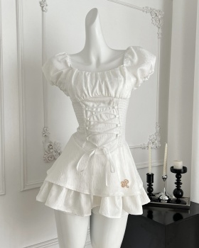 Bottoming cake puff sleeve niche dress for women