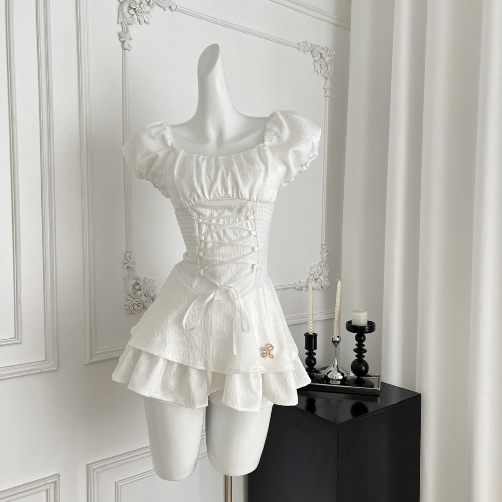 Bottoming cake puff sleeve niche dress for women