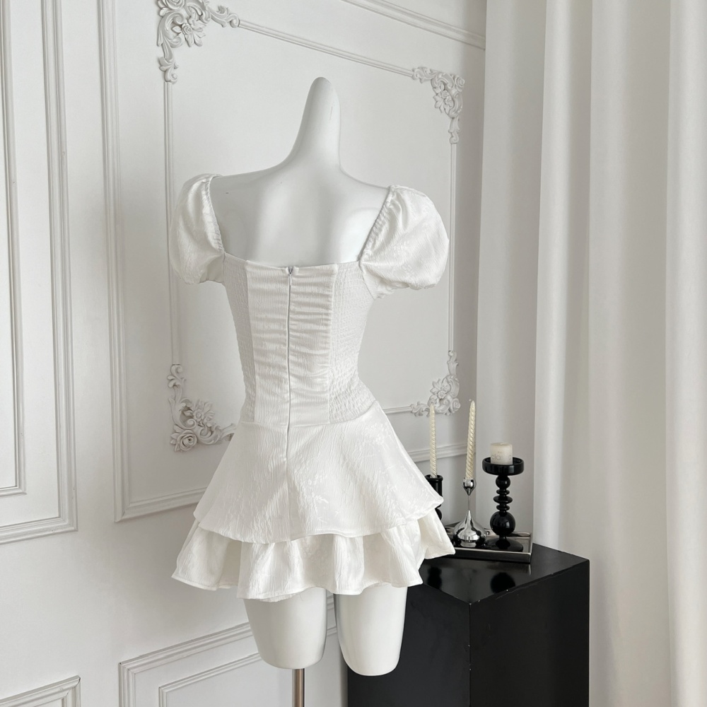 Bottoming cake puff sleeve niche dress for women