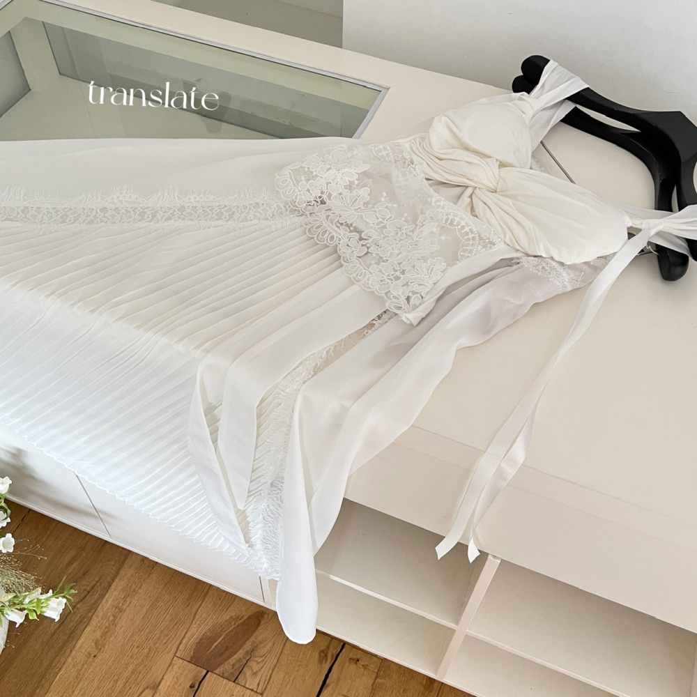 Lace enticement corset sling long skirt 2pcs set