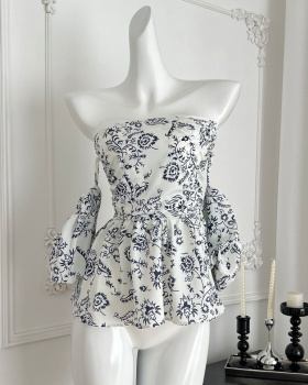 Summer flat shoulder pinched waist vest slim sling tops