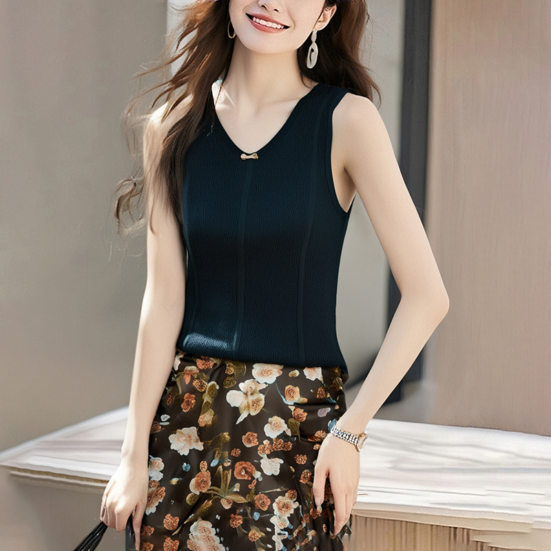 Sling knitted vest summer wears outside tops for women