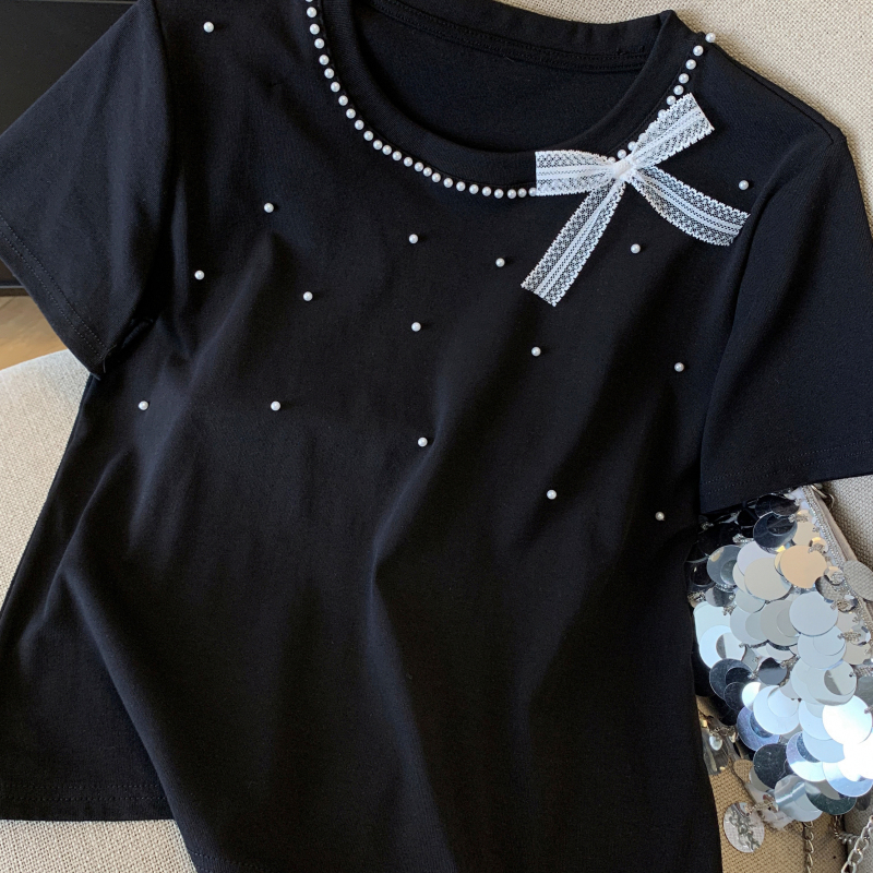 Summer simple T-shirt all-match Korean style tops for women