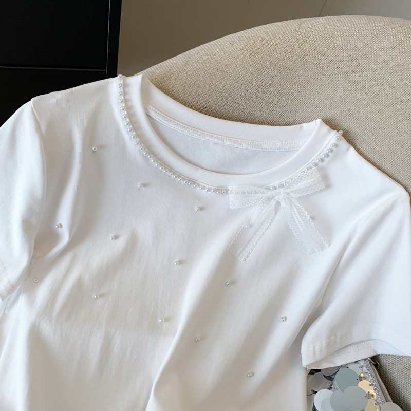 Summer simple T-shirt all-match Korean style tops for women