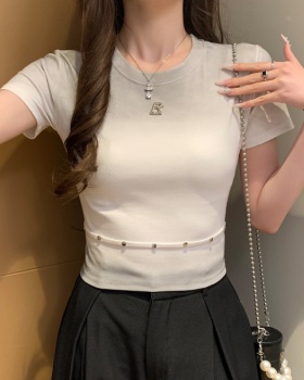 Gradient retro T-shirt short sleeve tops for women