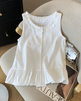 Sweet pure summer shirt sleeveless niche small shirt