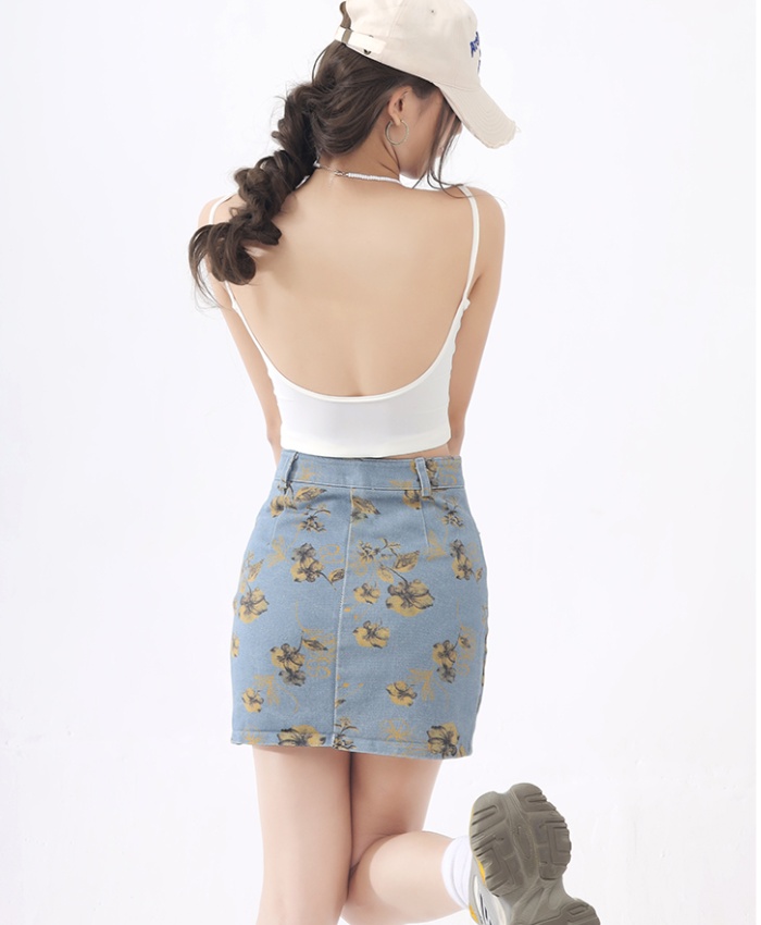 High waist retro short skirt printing tie dye skirt for women
