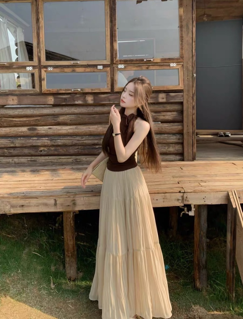 Chiffon summer vest temperament tops a set for women