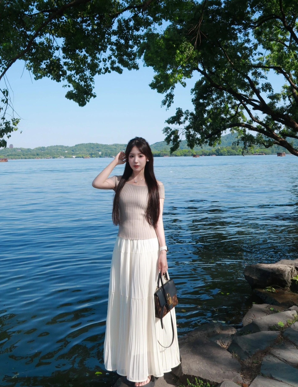 Enticement summer tops slim skirt a set for women