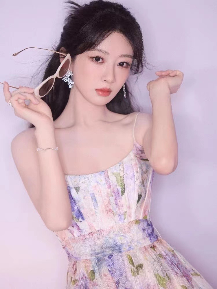 Summer multicolor dress France style strap dress