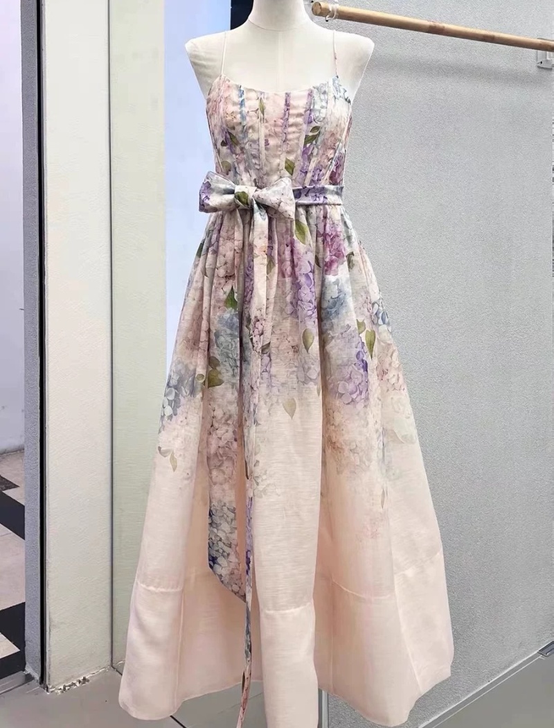 Summer multicolor dress France style strap dress