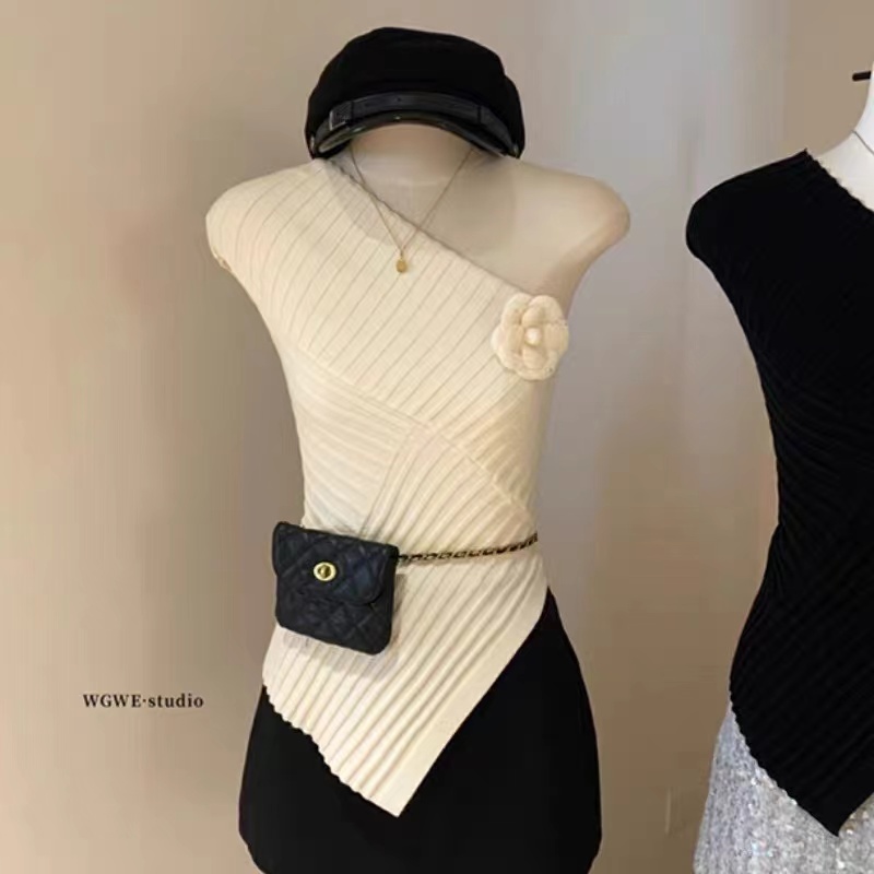 Spring strapless vest temperament slim tops for women