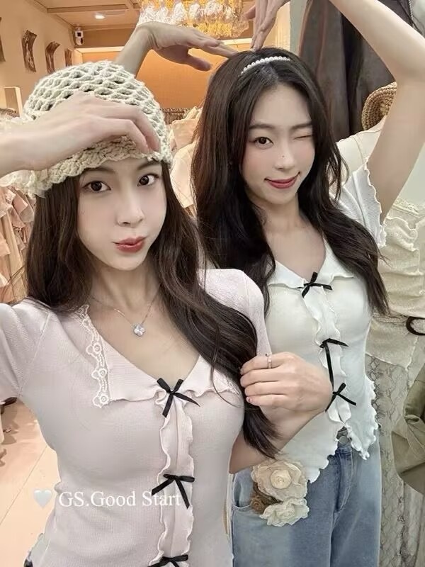 Slim temperament sweater Korean style tops for women