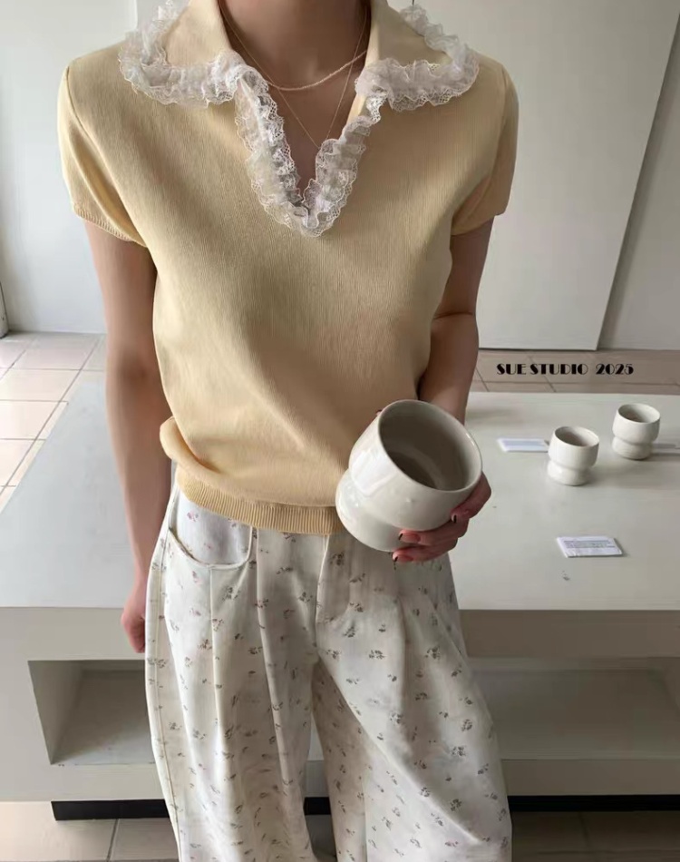Pure summer lace Korean style sweater