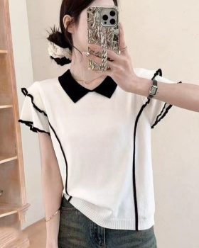 Hollow knitted summer sweater ice silk unique tops