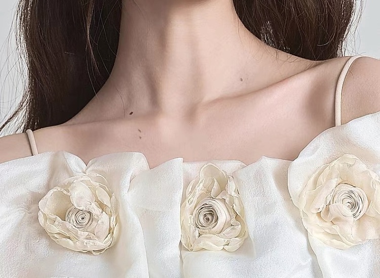 Summer unique ice silk tops hollow knitted sweater