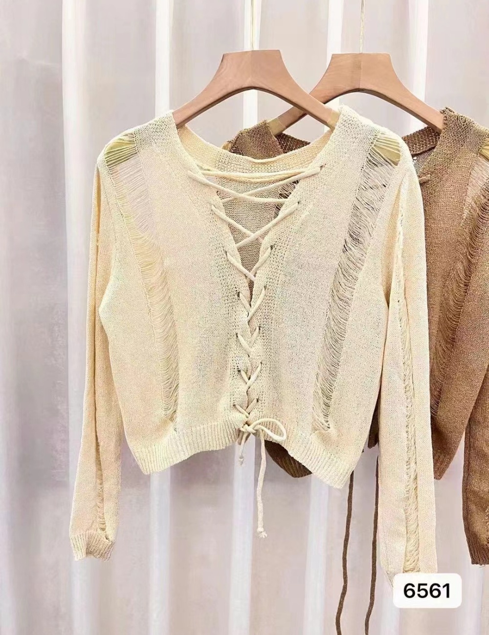 Frenum long sleeve wear autumn hollow tops