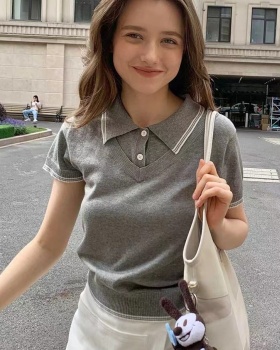 All-match short sleeve T-shirt knitted tops