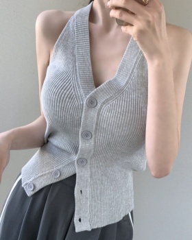 V-neck Korean style vest sleeveless sweater