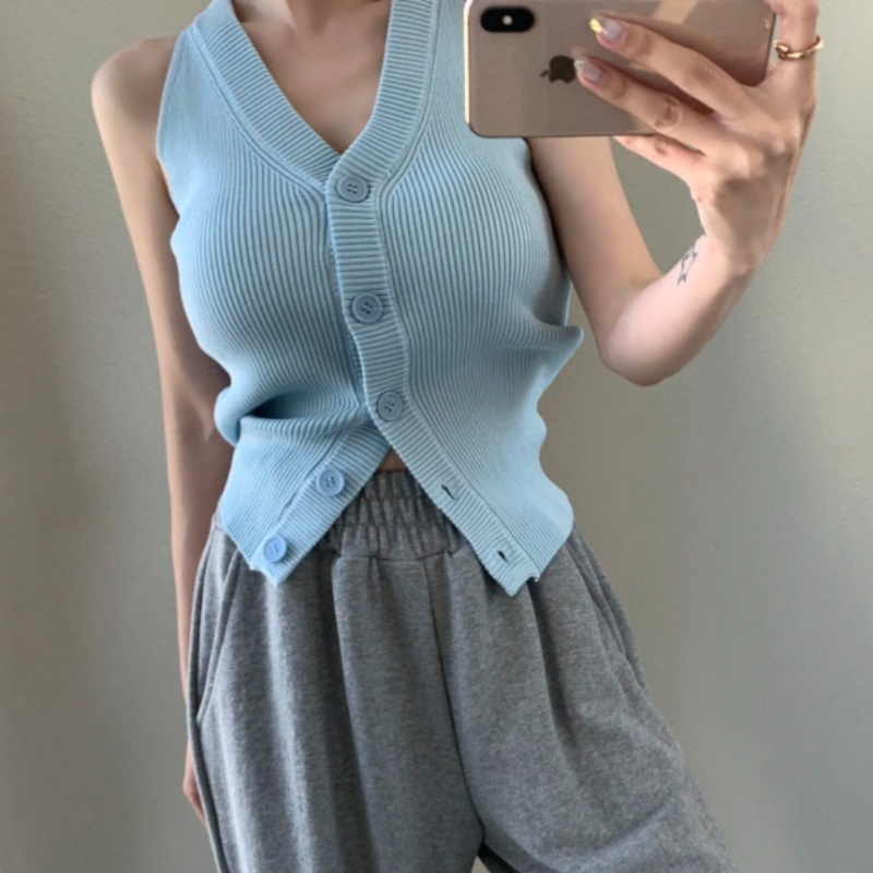 V-neck Korean style vest sleeveless sweater