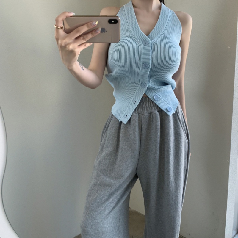 V-neck Korean style vest sleeveless sweater