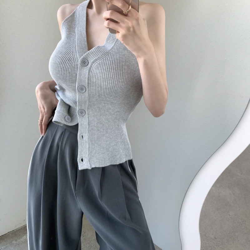 V-neck Korean style vest sleeveless sweater