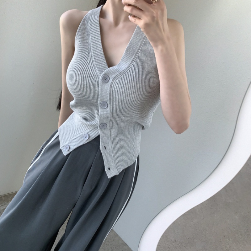 V-neck Korean style vest sleeveless sweater
