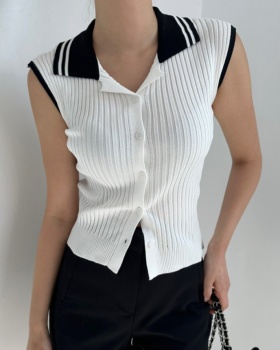 Short sleeve Korean style splice slim tops