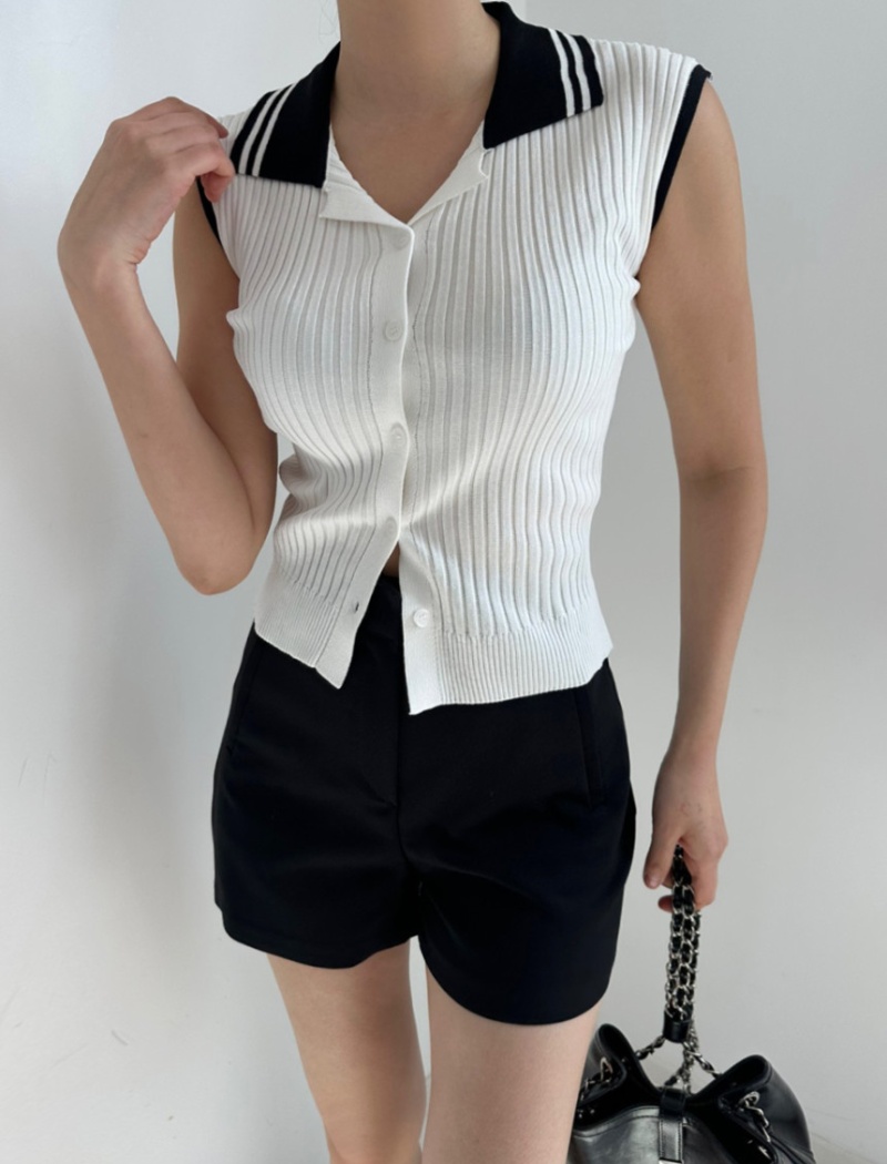 Short sleeve Korean style splice slim tops