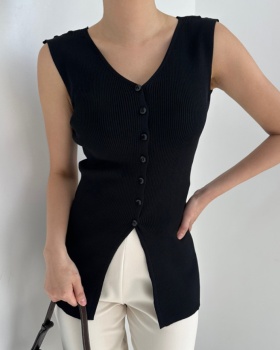 France style ice silk knitted Korean style sleeveless tops