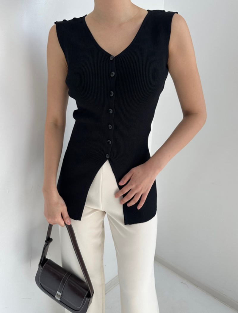 France style ice silk knitted Korean style sleeveless tops