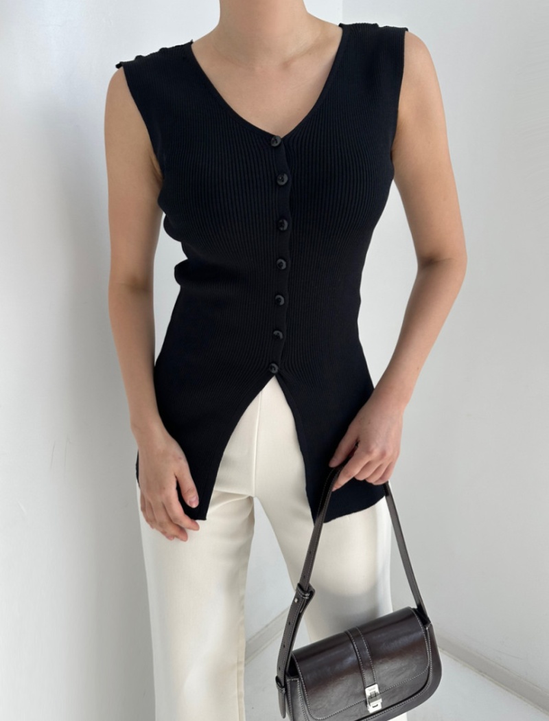 France style ice silk knitted Korean style sleeveless tops