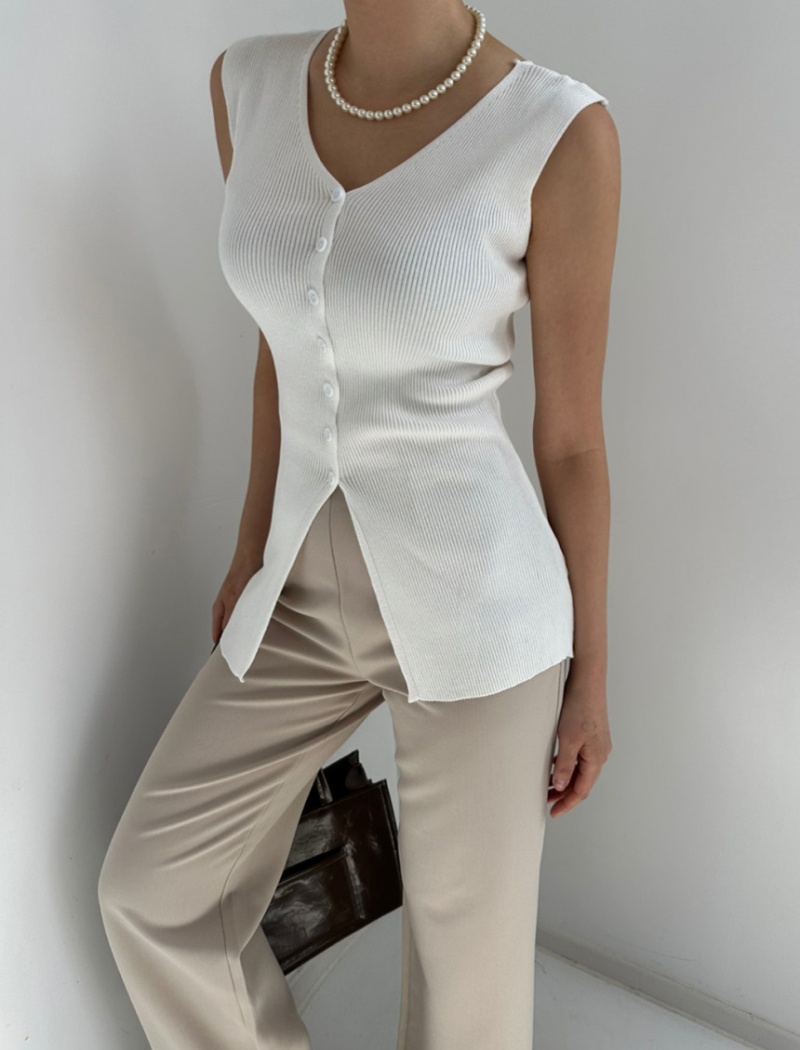 France style ice silk knitted Korean style sleeveless tops