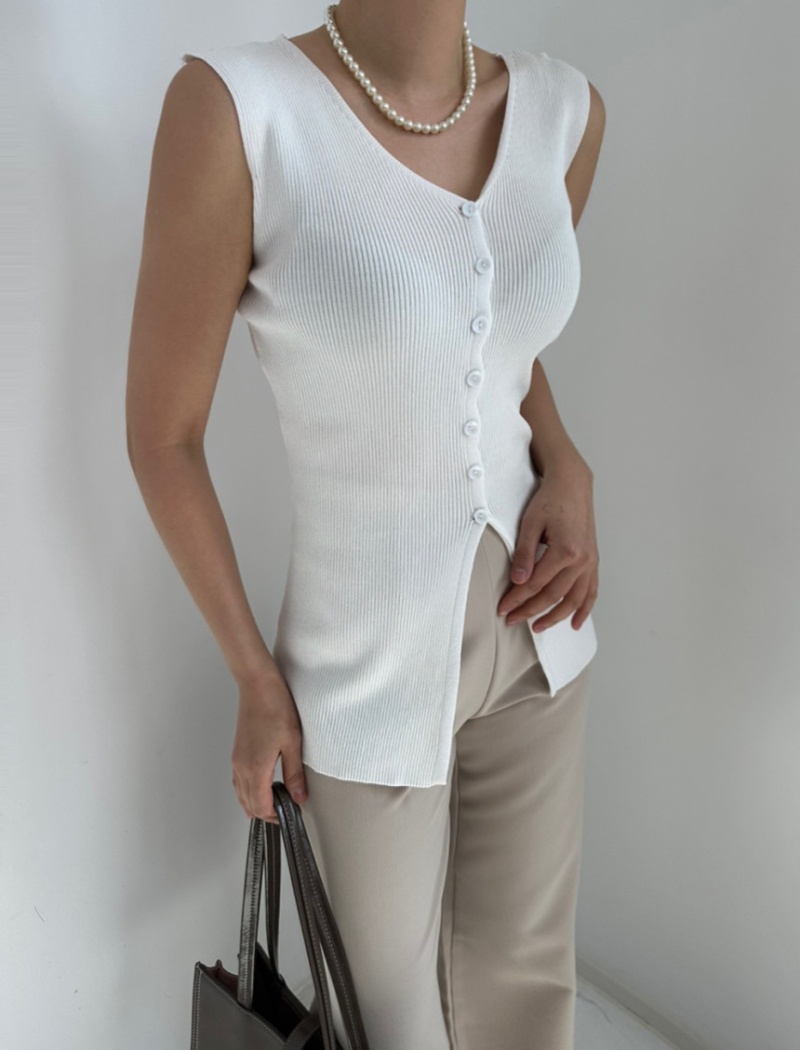 France style ice silk knitted Korean style sleeveless tops
